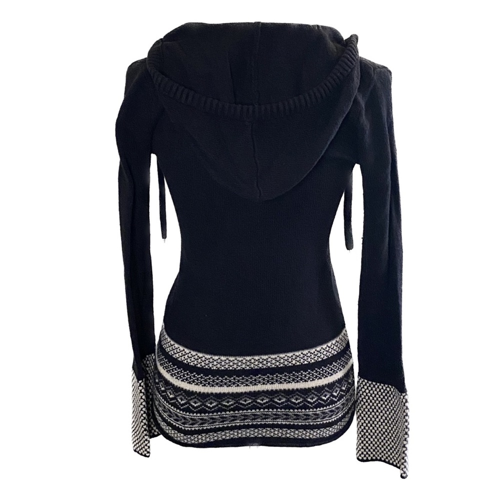 Guess Jeans Black & White Hoodie Sweater- Size M - Picture 2 of 13